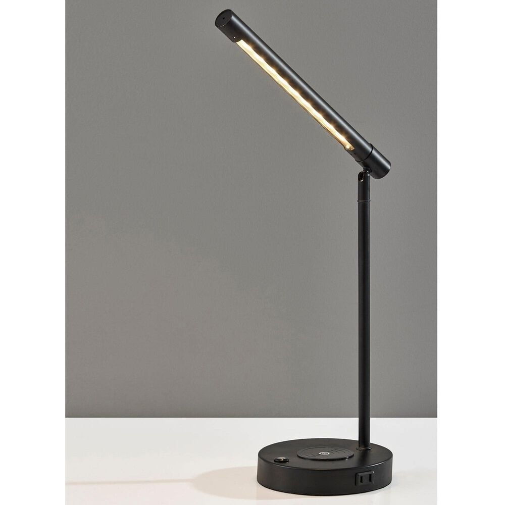 Adesso Dax LED Wireless Charging Desk Lamp in Black, , large