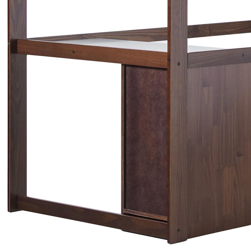 Walker Edison Adyn Twin Loft Bunk Bed with Desk in Walnut, , large
