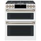 Cafe 30" Slide-In Gas Double Oven with Convection Range in Matte White with Brushed Bronze Handle, , large
