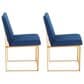 Lumisource Fuji Side Chair with Blue Cushion in Gold (Set of 2), , large