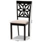 Baxton Studio Samwell Side Chair with Sand Cushion in Dark Brown (Set of 2), , large