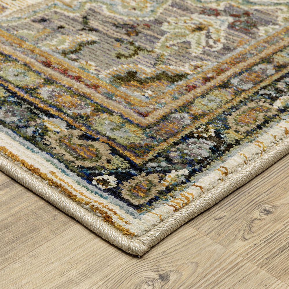 Oriental Weavers Andorra 2&#39;6&quot; x 12&#39; Ivory and Blue Runner, , large