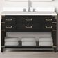 Lexora Home Norwalk 48" Single Bathroom Vanity in Black Oak with White Quartz Top and Rectangular Sink, , large