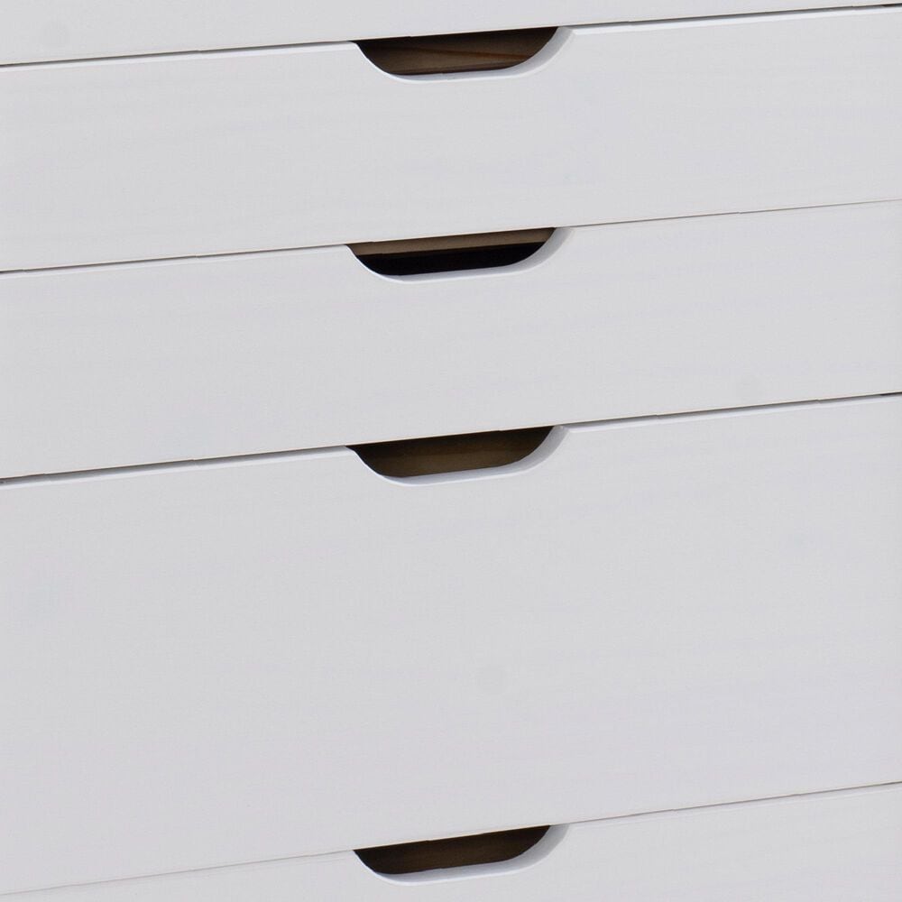 Linon Home Decor Cary 8-Drawer Rolling Cart in White Wash, , large