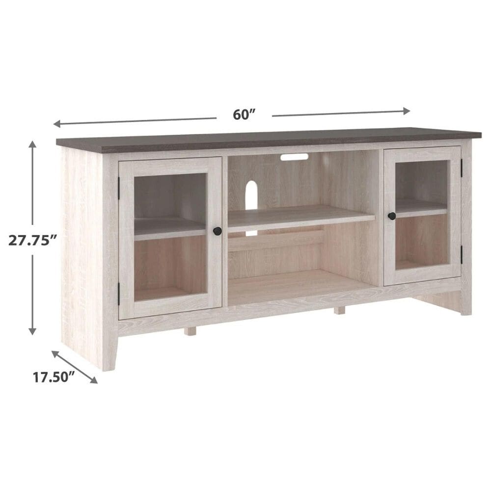 Ashley Dorrinson 60&quot; TV Stand in Gray and Antique White, , large