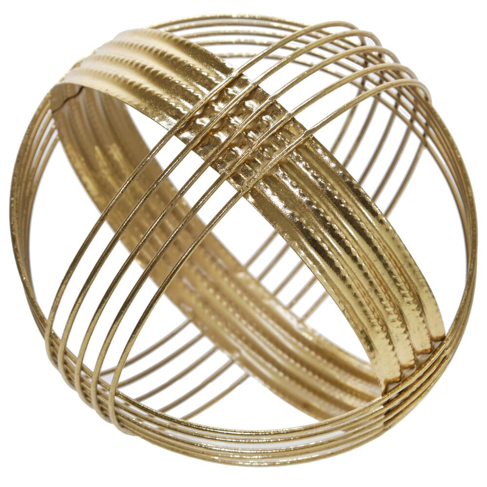 Sagebrook Home 10" Sphere Table Decor in Gold, , large