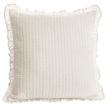 Accents DeVille 24" x 24" Gauze Stiched Throw Pillow in Off White, , large