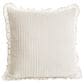 Accents DeVille 24" x 24" Gauze Stiched Throw Pillow in Off White, , large