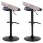 LumiSource Grotto Swivel Barstool with Black Faux Leather Upholstery in Black and Light Grey (Set of 2), , large