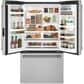 Cafe 23.1 Cu. Ft. Counter-Depth French Door Refrigerator Energy Star in Stainless Steel with Brushed Stainless Handles, , large