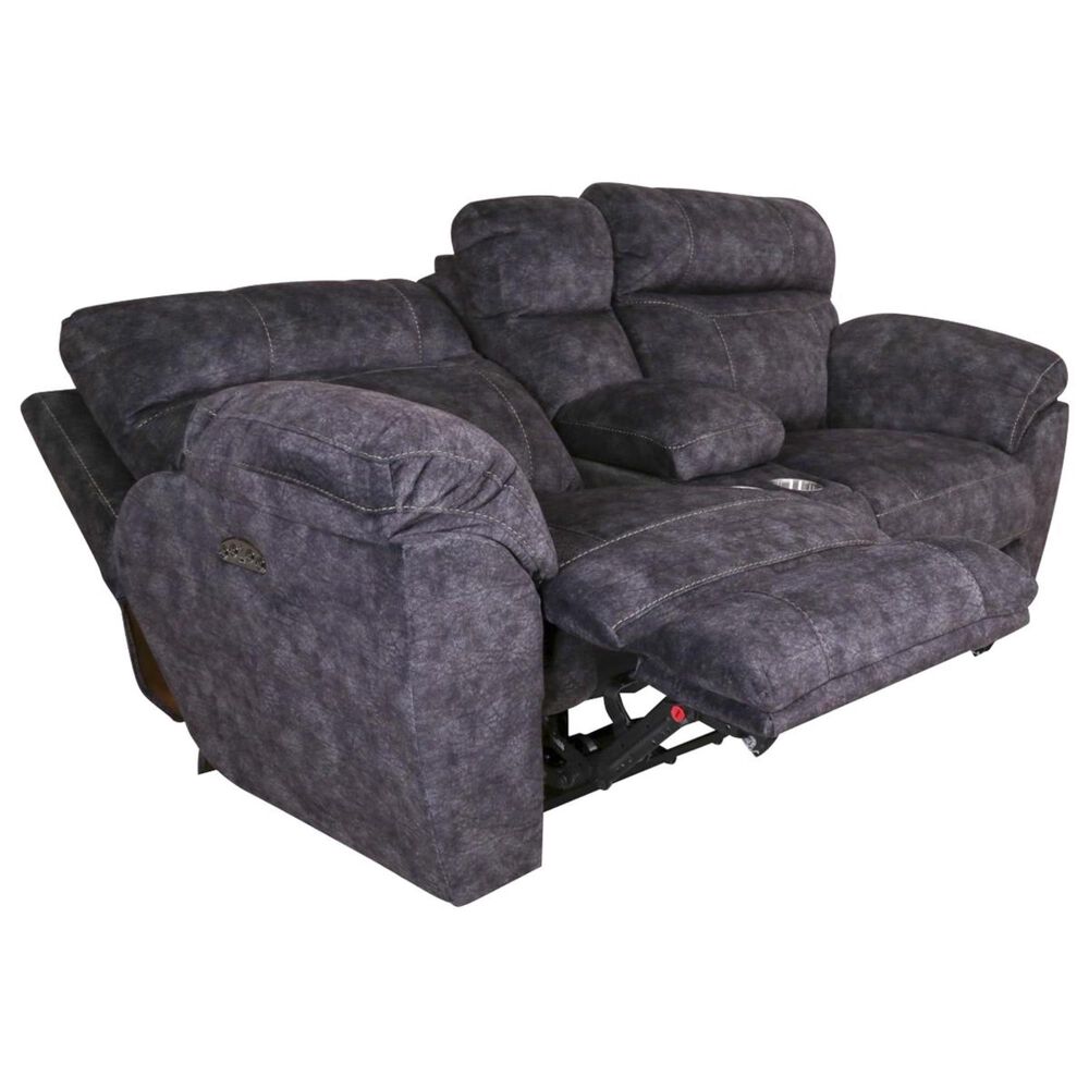 Catnapper Sedona Power Reclining Console Loveseat with Power Headrest in Smoke, , large