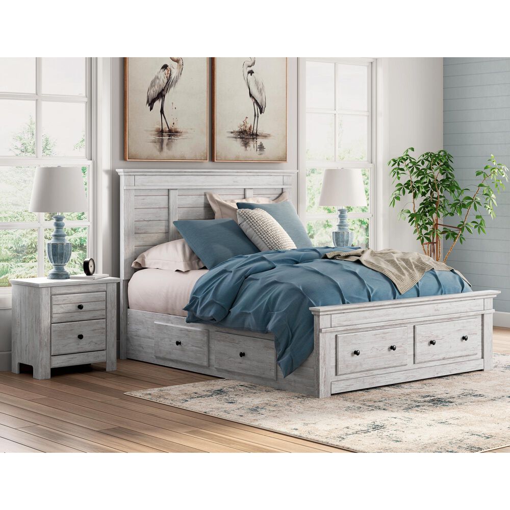 Ashley Makidern 2 Piece Queen Storage Bedroom Set with Six Drawers in Whitewash, , large