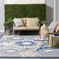 Nourison Aloha ALH25 9"6" x 13" Blue and Grey Indoor/Outdoor Area Rug, , large