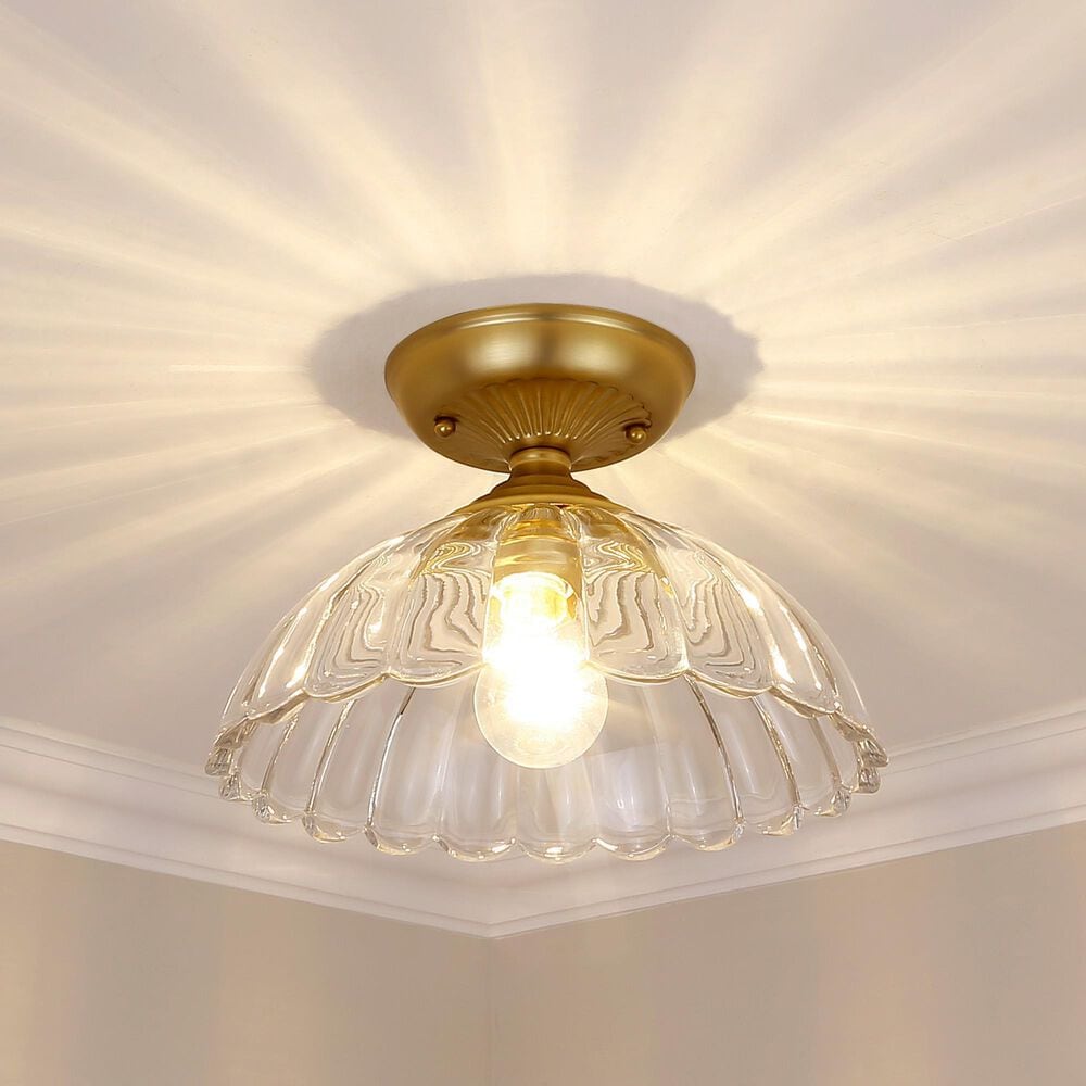 Golden Lighting Audra 1-Light Semi-Flush in Brushed Champagne Bronze, , large
