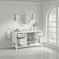 James Martin Vanities Breckenridge 60" Single Bathroom Vanity in Bright White with 3 cm White Zeus Quartz Top and Rectangular Sink, , large