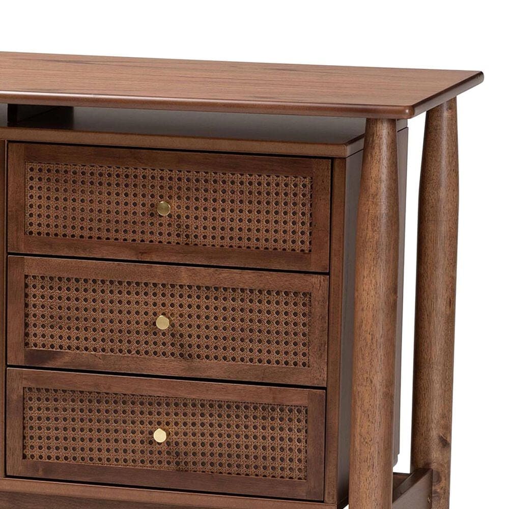 Baxton Studio Alyssa 6-Drawer Dresser in Walnut Brown, , large