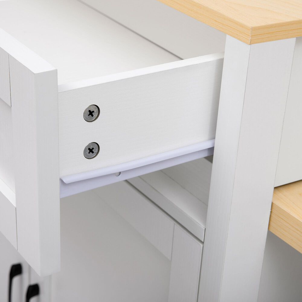 HOMLUX 83" Kitchen Island in White, , large
