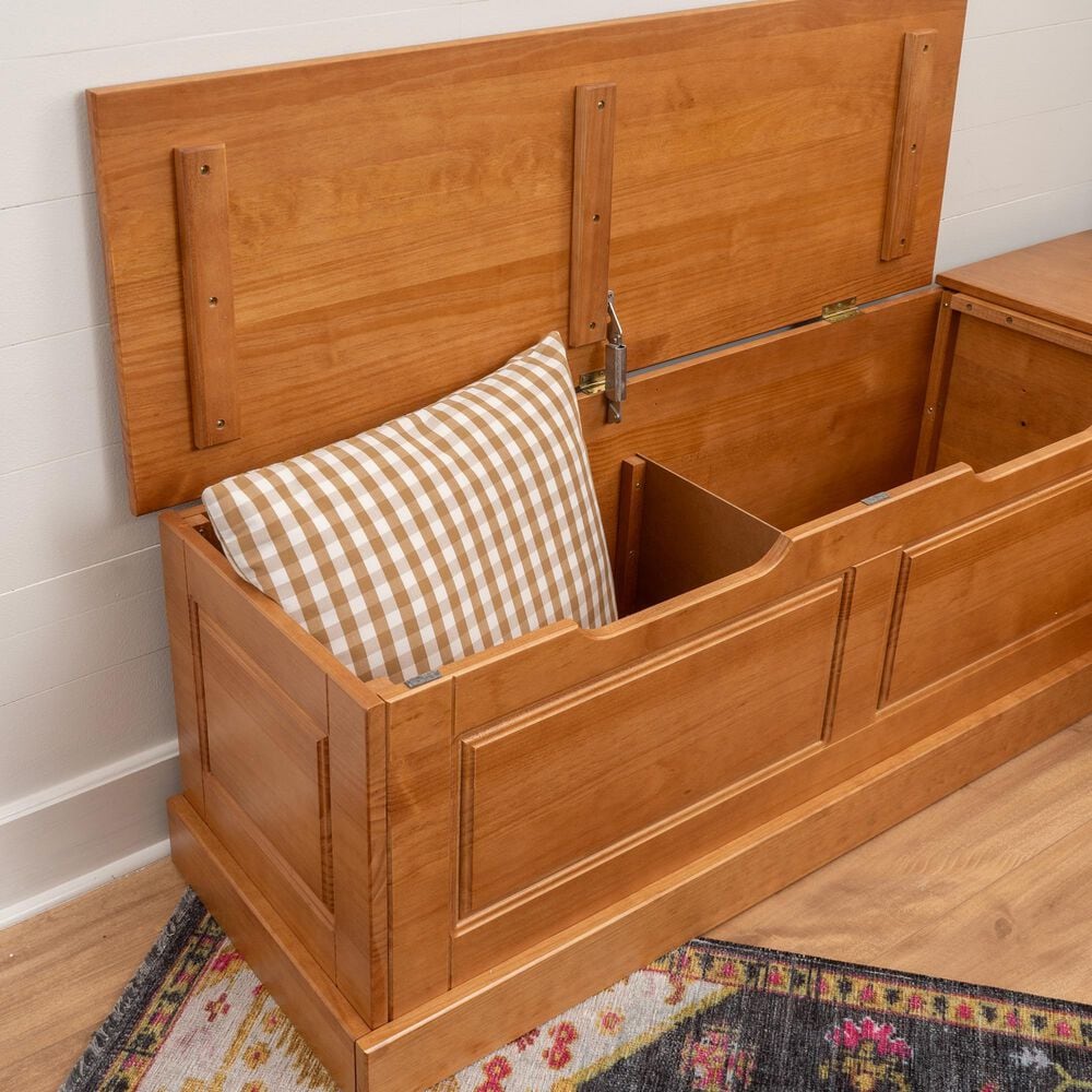 Linon Home Decor Tobin Backless Nook in Caramel, , large