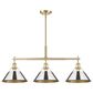 Golden Lighting Orwell 3-Light Linear Pendant with Chrome Shade in Brushed Champagne Bronze, , large