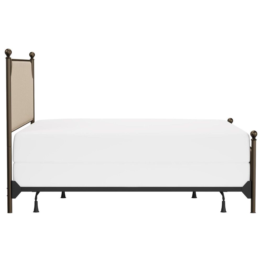 Richlands Furniture McArthur King Metal and Upholstered Poster Bed in Brown and Bronze, , large
