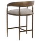 37B Zanatta Counter Stool with Taupe Grey Cushion in Antique Brass, , large