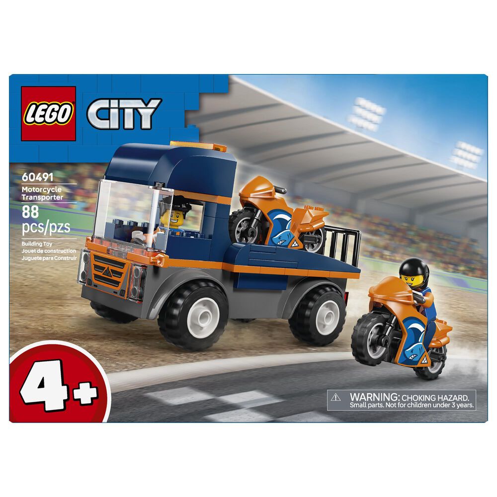 LEGO City Motorcycle Transporter Building Set, , large