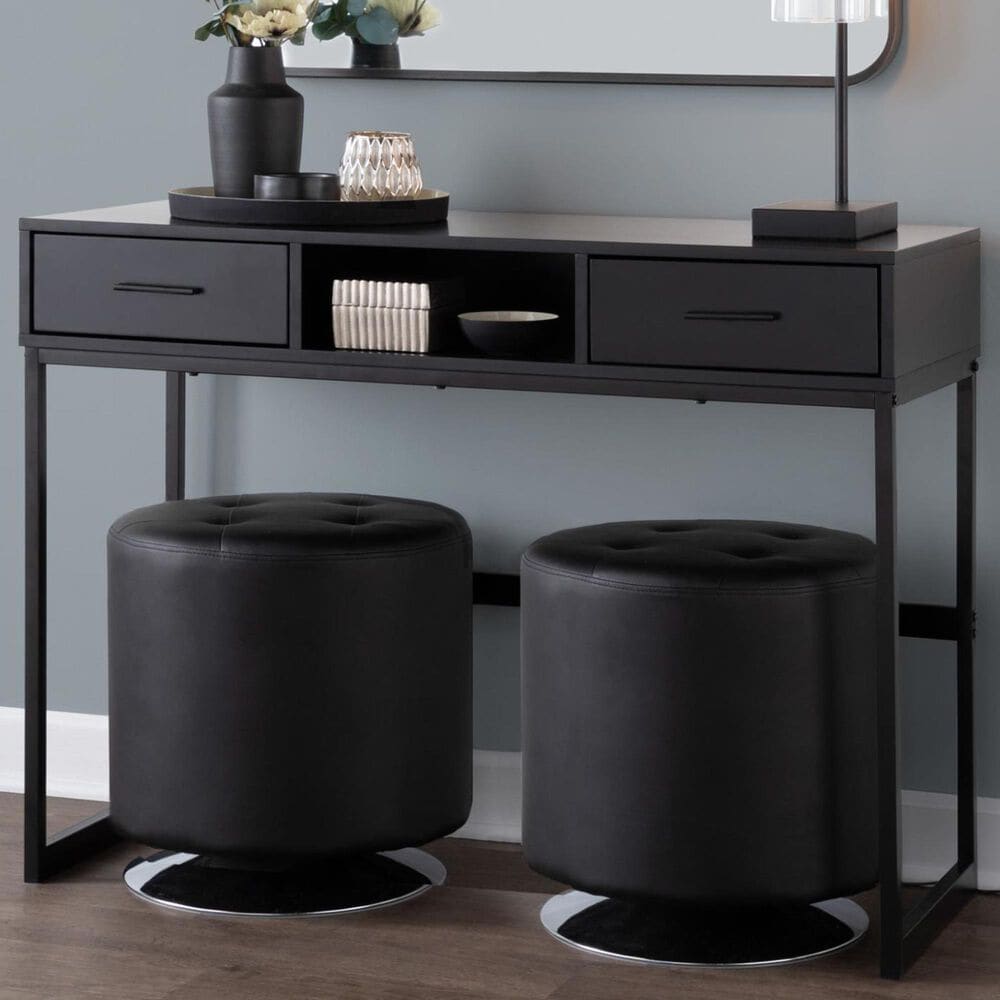 Lumisource Franklin Console Table in Black, , large
