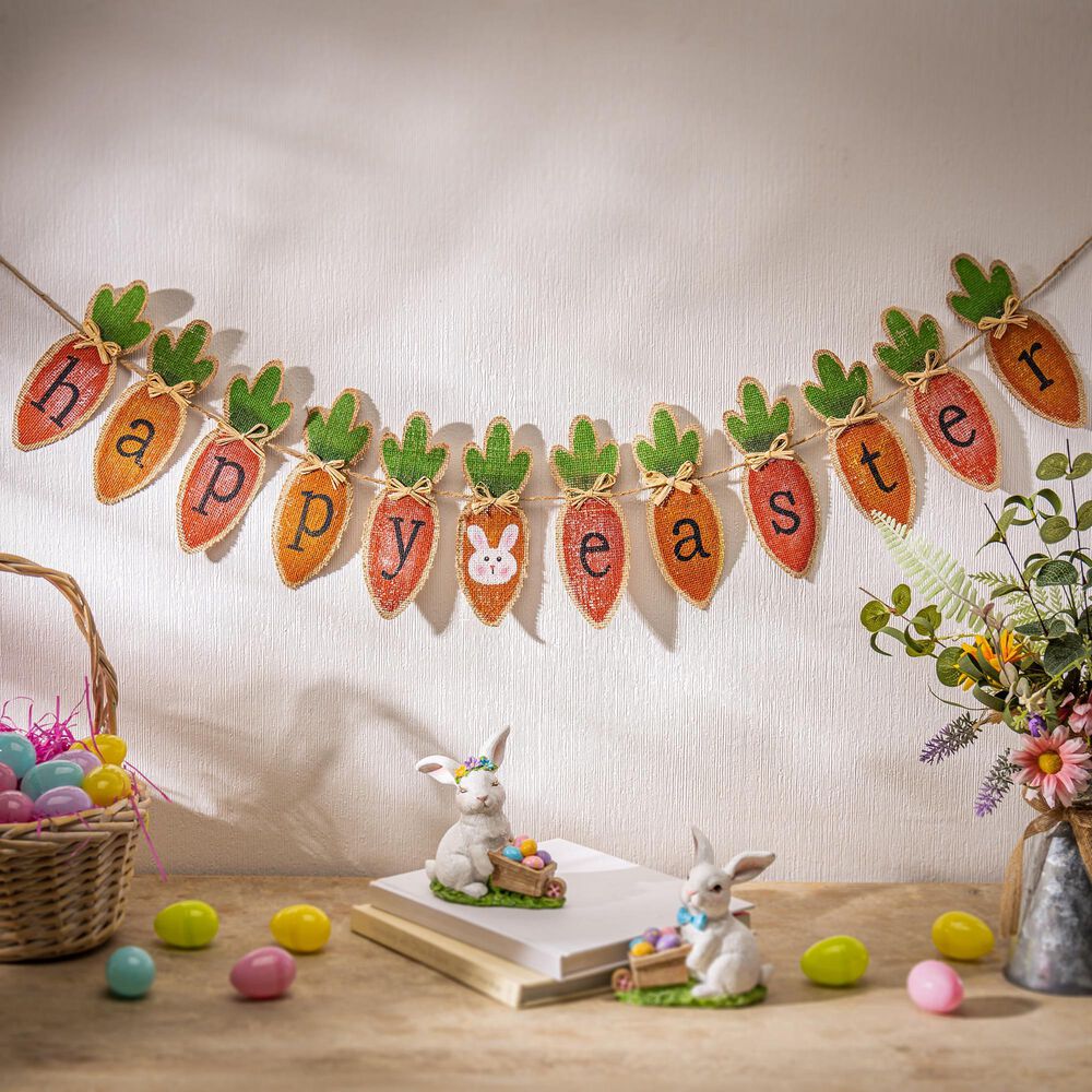 The Gerson Company 7.5&quot; x 43&quot; Happy Easter Burlap, , large