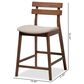 Baxton Studio Larine Counter Stool with Light Grey Cushion in Walnut (Set of 2), , large