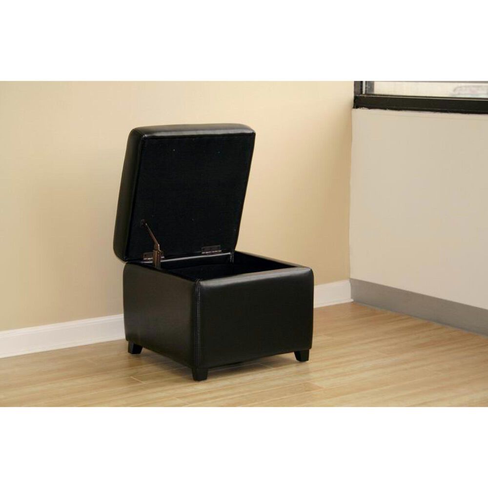 Baxton Studio Small Cube Storage Ottoman in Black, , large
