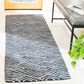 Safavieh Micro-Loop 2"3" x 7" Dark Blue and Ivory Runner, , large