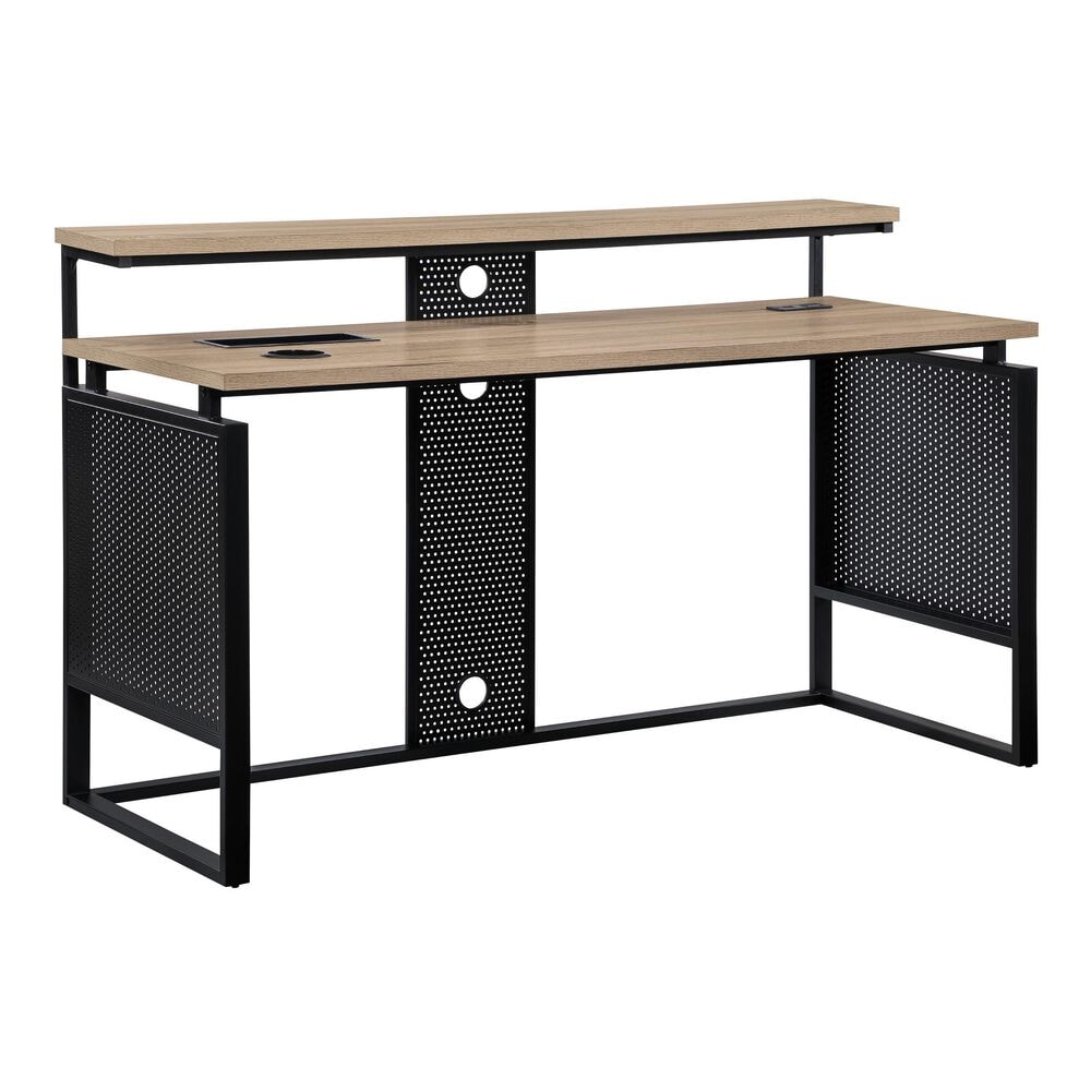OSP Home Ace 60" Desk with Hutch in River Oak, , large