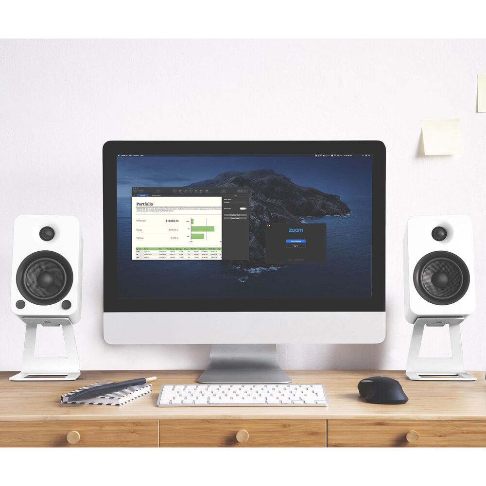 Kanto Elevated Desktop Speaker Stand for Midsize Speakers in White (Set of 2), , large