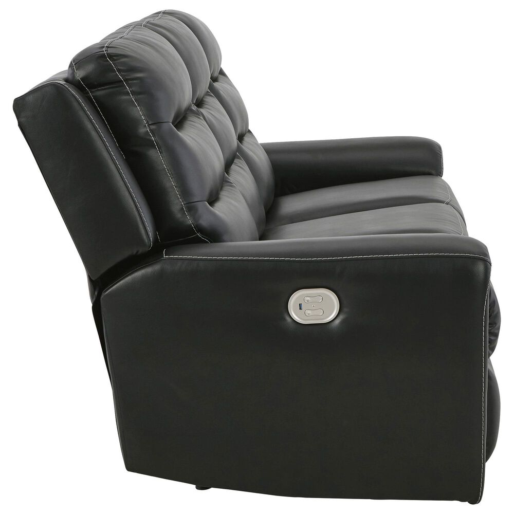 Ashley Warlin Power Reclining Sofa in Black, , large