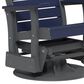 Amish Orchard 2" Outdoor Contour Swivel Glider Chair in Patriot Blue and Slate, , large
