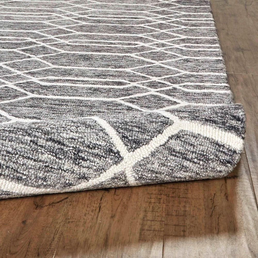 Feizy Belfort 5&#39; x 8&#39; Charcoal and Ivory Area Rug, , large