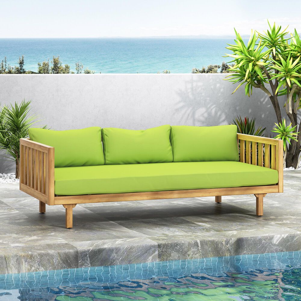 Hearth and Haven Claremont Outdoor Sofa Daybed in Green, , large
