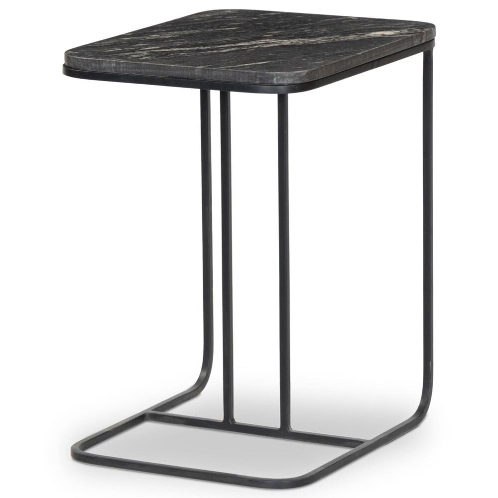 Four Hands Adalley End Table in Polished Black and Matte Black, , large