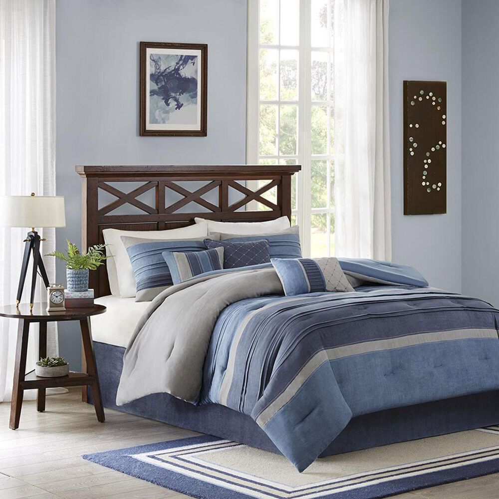 Goldstar Bedding Collins 7-Piece Queen Comforter Set in Navy, , large