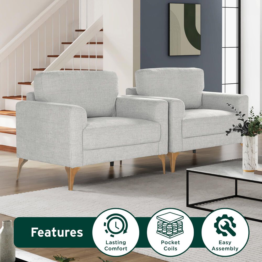 Lifestyle Solutions Mercer Accent Chair in Ivory, , large