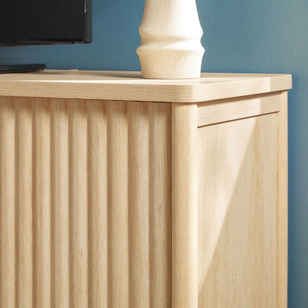 Walker Edison Flynn Scandinavian 58&quot; TV Stand in Coastal Oak, , large