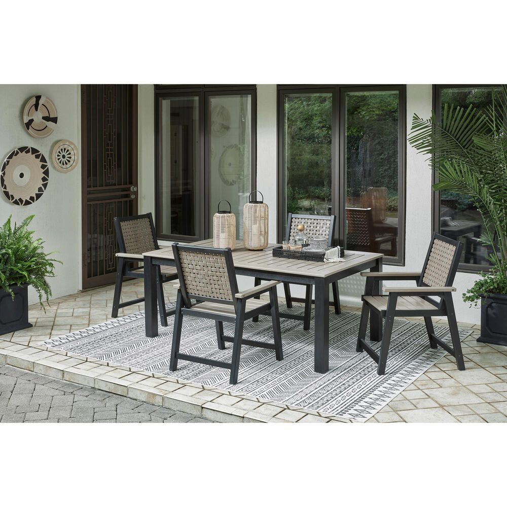 Ashley Mount Valley Rectangular Dining Table in Driftwood and Black, , large