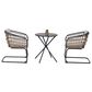 Hearth and Haven 3-Piece Outdoor Round Bistro Set with Beige Cushion in Black, , large