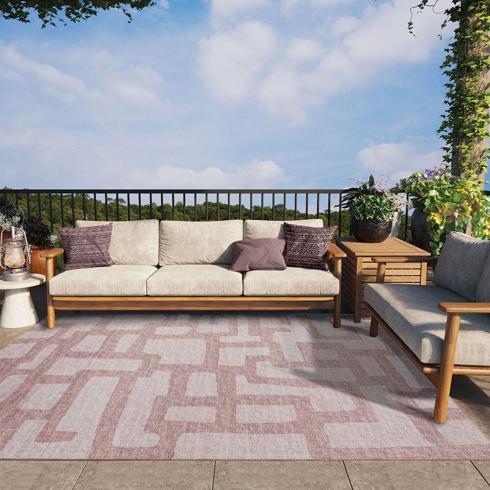 Dalyn Rug Company Sedona Geometric 5&#39; x 7&#39;6&quot; Taupe Indoor/Outdoor Area Performance Rug, , large