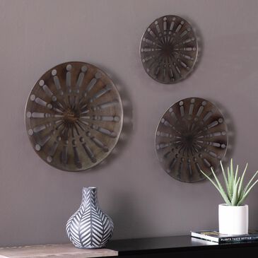 Southern Enterprises Wassleby 3-Piece Wall Art in Antique Brown and Blue-Gray, , large