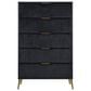 New Heritage Design Kailani 5-Piece King Bedroom Set in Black, , large