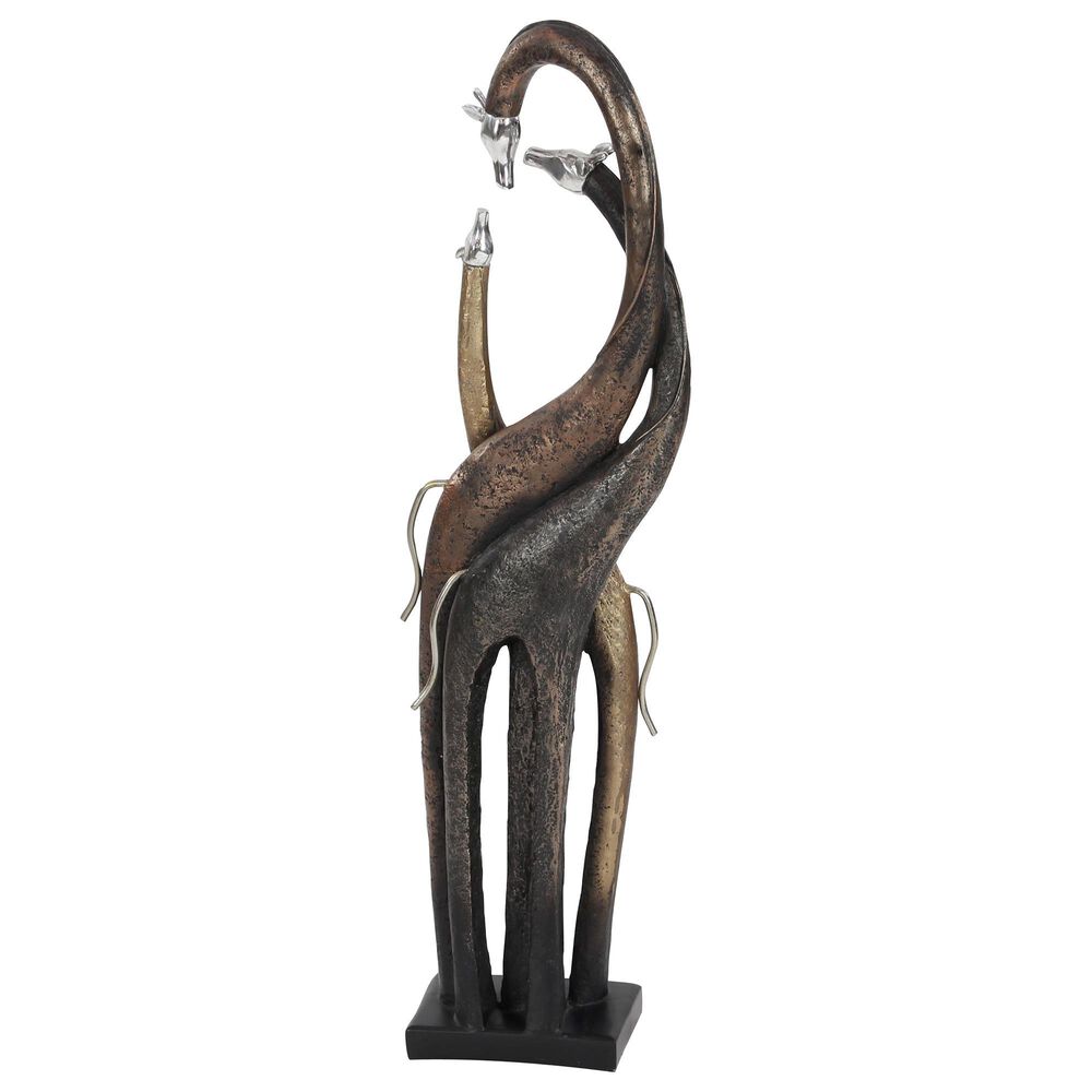 Maple and Jade Eclectic Giraffe Sculpture in Copper, Brass and Silver, , large