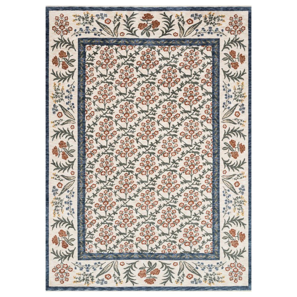 Rifle Paper Co. x Loloi Kismet Suzani Garden Cream 6"7" x 9"4" Area Rug, , large