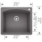 Blanco Diamond Single Bowl Dual Mount Kitchen Sink in Cinder, , large