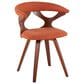 LumiSource Gardenia Swivel Arm Chair with Orange Upholstered in Walnut, , large